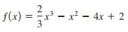 s(1) = -
2
- x? - 4x + 2
3
f(x)
