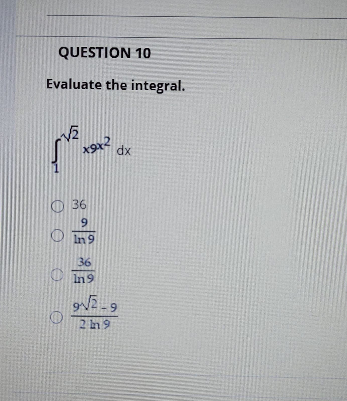 Evaluate the integral.
dx
