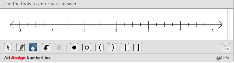 Use the tools to enter your answer.
-2
NO
SOL
WebAssign. NumberLine
Help
2.
