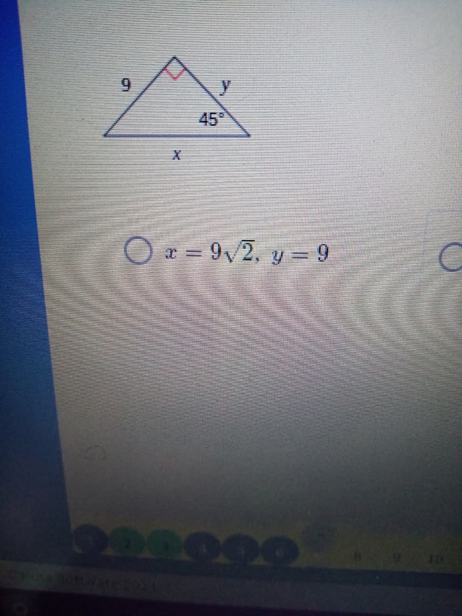 6.
45
x = 9/2, y = 9
