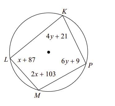 K
4у+ 21
L
х+ 87
бу +9
2х + 103
M
