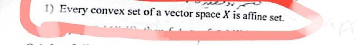 1) Every convex set of a vector space X is affine set.
apr