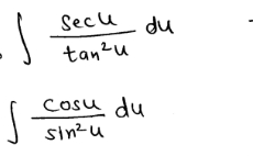 secu du
tan?u
cosu du
sin?u
