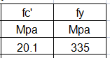 fc'
Mpa
20.1
fy
Мра
335