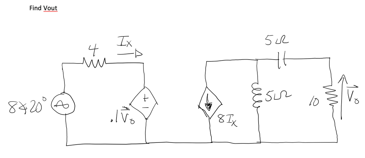 Find Vout
Ix
8*20°
A
SU
10
