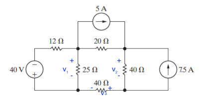 40 V
12 Ω
Μ
5 A
20 Ω
• 25 Ω
40 Ω
40 Ω
75 A