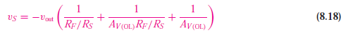 1
Us = -Vout
RF/Rs' AvOL) RF/R$ ' AvOL).
(8.18)
