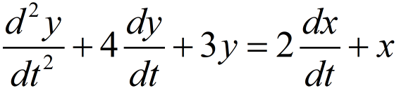 d'y
dx
dy
+3y=2+x
+4.
dt
dt
dt
