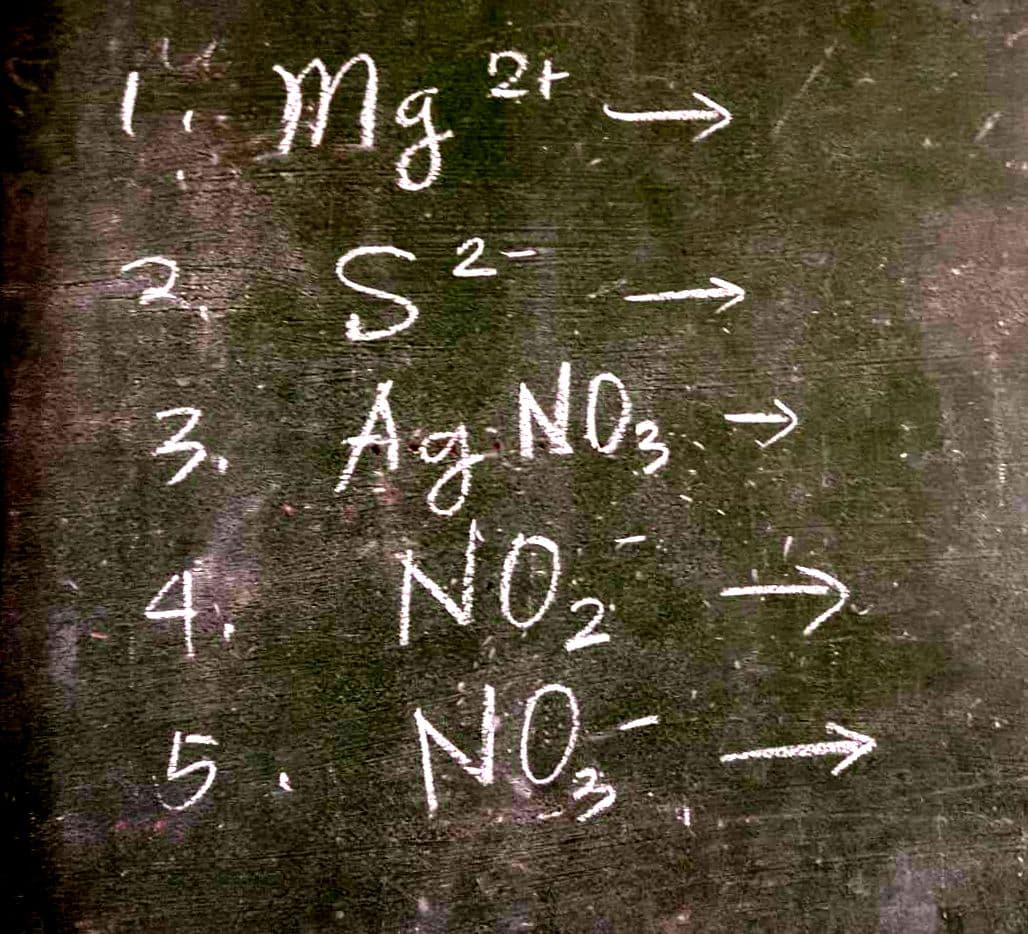 1.. Mg 2t-
2-
S²7
3. Ag NO3
4.
5.
NO₂
NO₂-
NO₂ →
↑↑