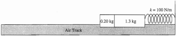 k = 100 N/m
0.20 kg
1.3 kg
Air Track
