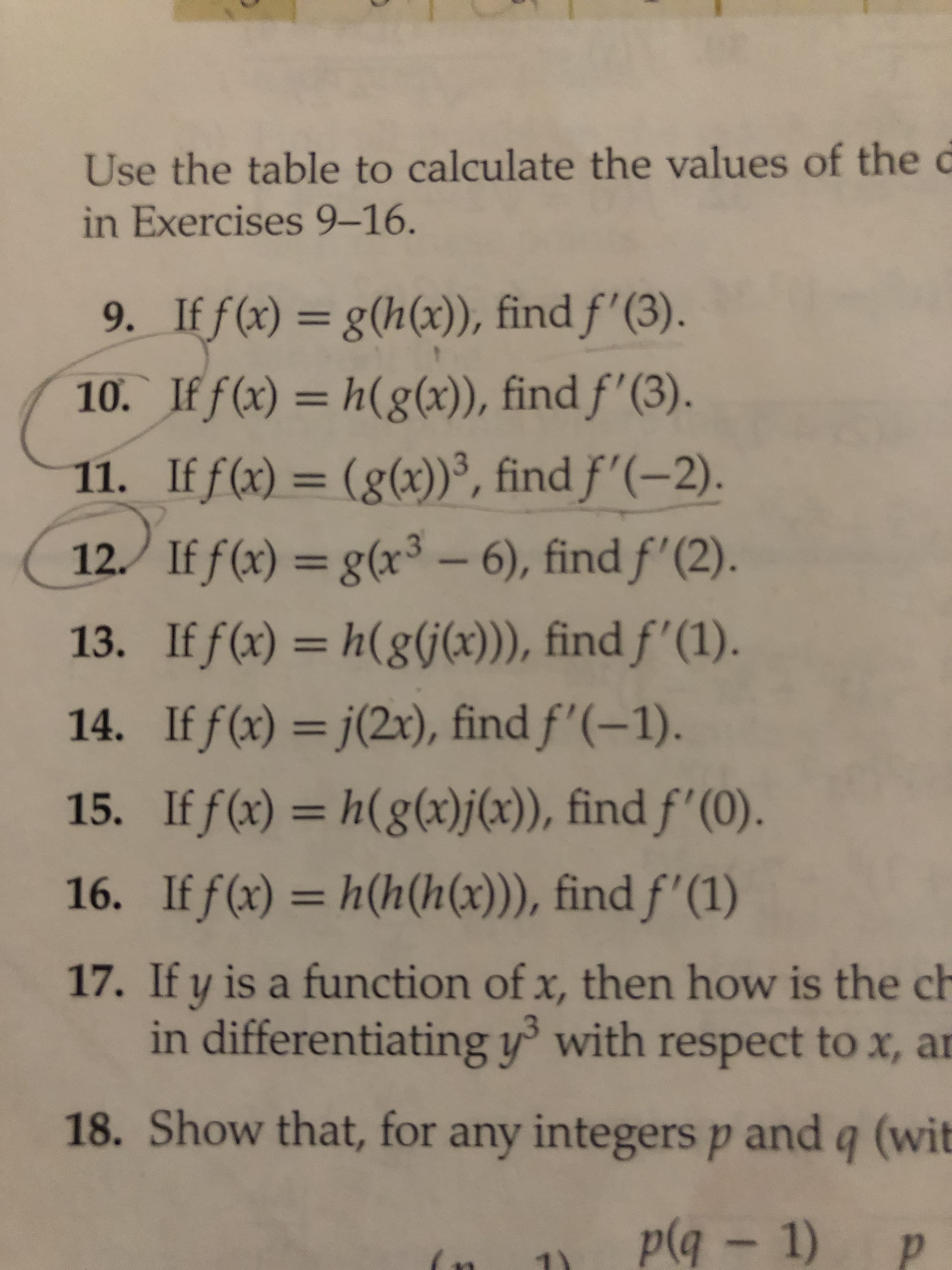 13. If f(x) = h(g(j(x))), find f'(1).
%3D
