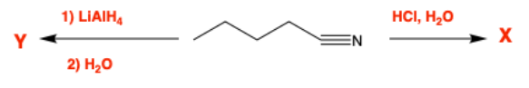 1) LIAIH,
HCI, H2O
Y
EN
X
2) H20
