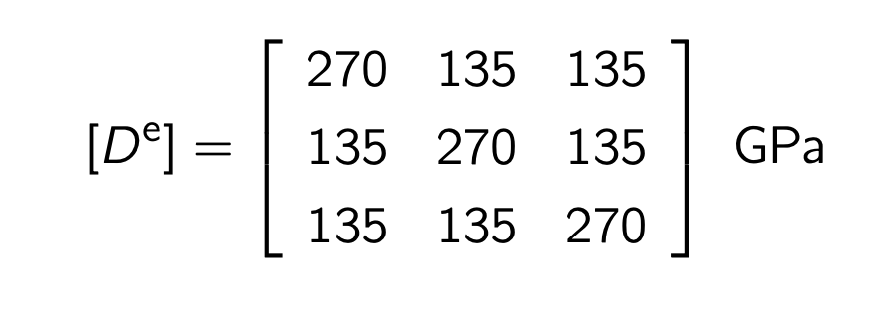 [De] =
270 135
135
135 270 135
135 135
270
GPa