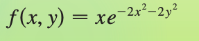 f(x, y) = xe-2x²-2y²
хе
