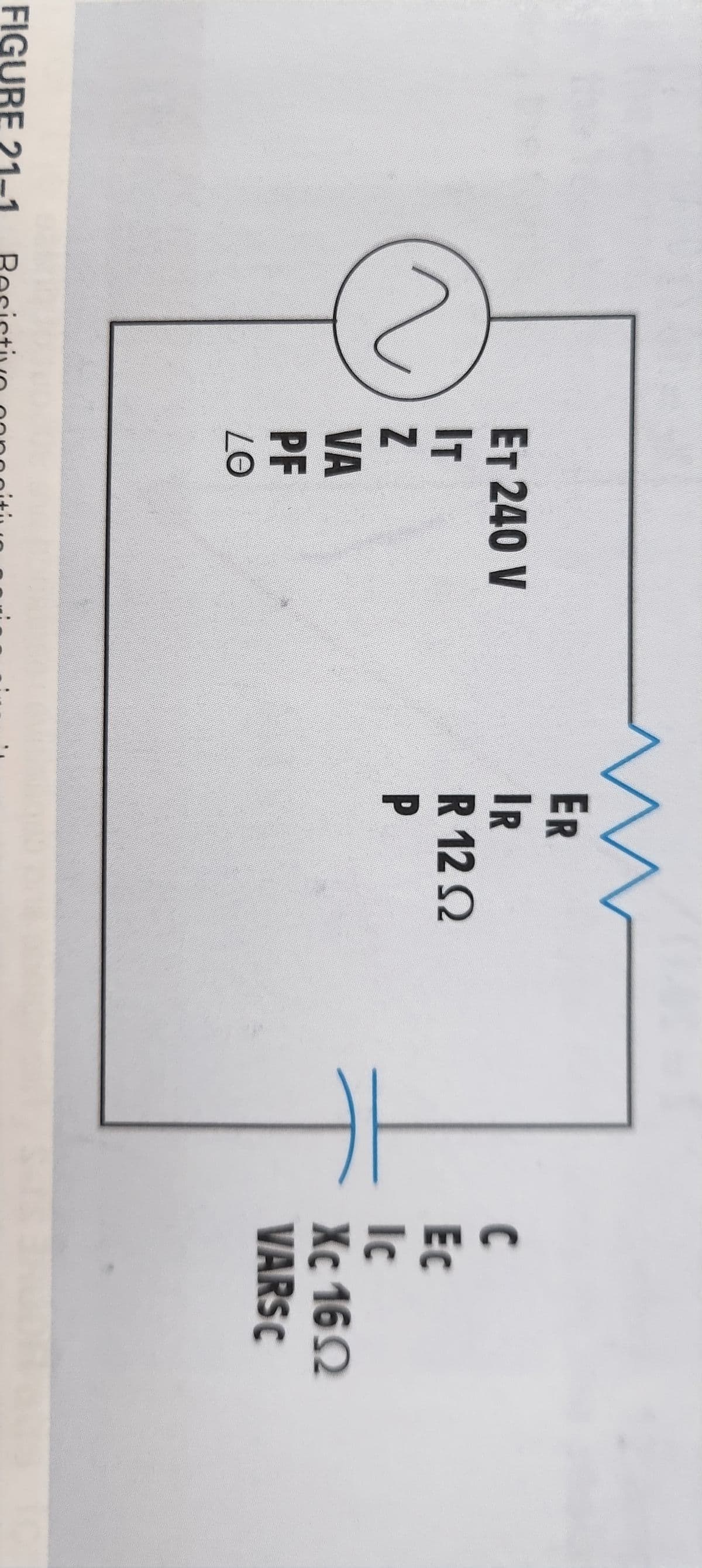 FIGURE
ET 240 V
ENEO
ww
ER
IR
R 12 Ω
P
H6
C
Ec
Ic
Xc 162
VARS C