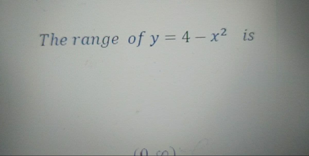 The range of y = 4 – x² is
