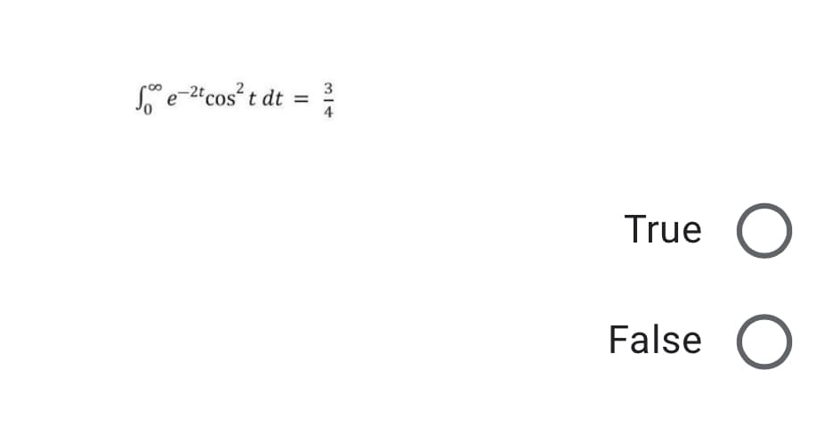 S e-2"cos t dt =
3
%3D
4
COS
