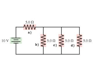 5.0 Ω
ww
a)
10 V
5.0 0
5.0 0
5.0 0
b)
c)
d)
ww
