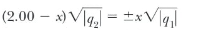 (2.00-x) Vq₂ = ±xV|q₁|