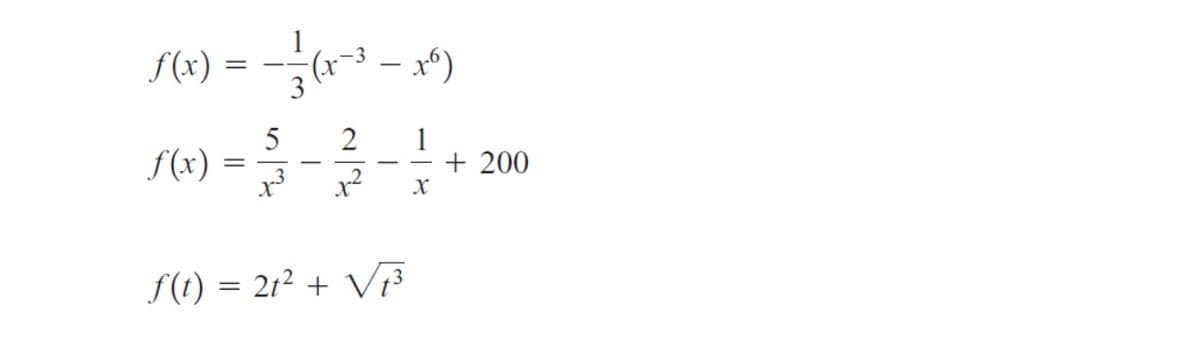 Se) = - - *)
f(x) =
+).
5
f(x) =
1
+ 200
2
-
X
f(t) = 21² + Vi
