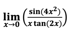 ( sin(4x²)´
lim
x→0 \xtan(2x).
