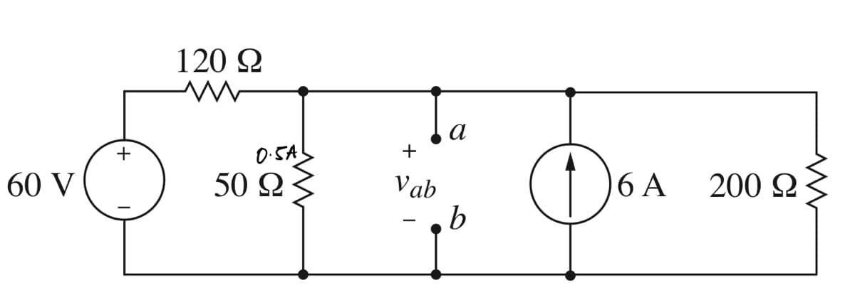 60 V
+
120 Ω
ΟΣΑ
50 Ω
α
+
Vab
ab
De
6A
200 Ω