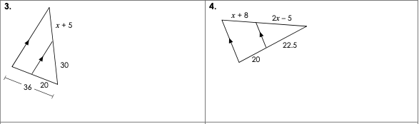 x+ 8
2r - 5
x +5
22.5
20
30
20
36
4.
3.
