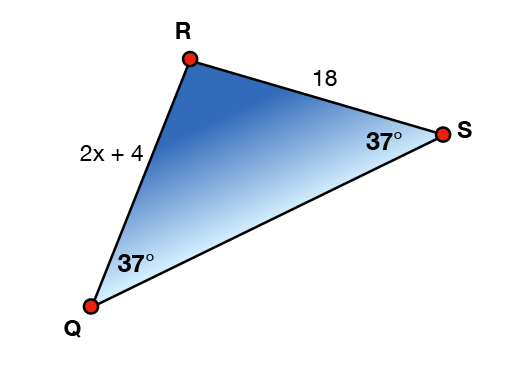 18
37°
2x + 4
37°
